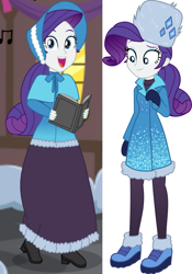 Size: 2291x3264 | Tagged: safe, artist:robukun, rarity, human, equestria girls, equestria girls specials, g4, my little pony equestria girls: better together, my little pony equestria girls: holidays unwrapped, caroling, clothes, dress, high res, long dress, long skirt, skirt, solo, victorian, victorian dress, victorian rarity, winter outfit