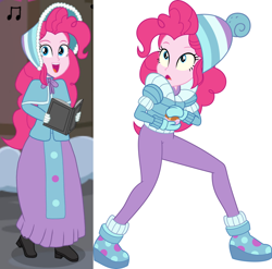 Size: 3264x3225 | Tagged: safe, artist:robukun, pinkie pie, human, equestria girls, equestria girls specials, g4, my little pony equestria girls: better together, my little pony equestria girls: holidays unwrapped, caroling, clothes, dress, high res, long dress, long skirt, skirt, solo, victorian, victorian dress, winter outfit
