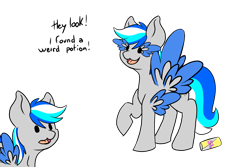 Size: 3000x2000 | Tagged: safe, artist:noxi1_48, oc, oc only, oc:hawker hurricane, pegasus, pony, daily dose of friends, colored wings, drink, energy drink, high res, multiple wings, raised hoof, red bull, red bull gives you wings, simple background, transparent background, two toned wings, wings