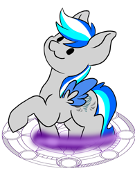 Size: 1211x1555 | Tagged: safe, artist:noxi1_48, oc, oc only, oc:hawker hurricane, pegasus, pony, daily dose of friends, colored wings, magic, magic circle, simple background, solo, transparent background, two toned wings, wings