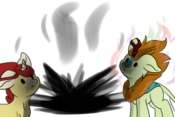 Size: 3000x2000 | Tagged: safe, artist:noxi1_48, oc, oc only, kirin, pony, unicorn, daily dose of friends, duo, high res, simple background, transparent background