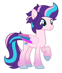 Size: 1152x1368 | Tagged: safe, artist:motownwarrior01, derpibooru exclusive, oc, oc only, oc:tripp tornado, pegasus, pony, g4, g5, base used, cute, folded wings, g5 oc, g5 to g4, generation leap, magical lesbian spawn, male, offspring, parent:pipp petals, parent:zipp storm, parents:petalstorm, product of incest, raised hoof, simple background, solo, stallion, tail, teenager, transparent background, wings