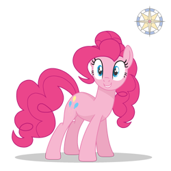 Size: 2000x2000 | Tagged: safe, artist:elementbases, artist:r4hucksake, pinkie pie, earth pony, pony, g4, base used, female, high res, mare, simple background, smiling, solo, transparent background, watermark