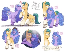 Size: 1280x1024 | Tagged: safe, artist:twillow, hitch trailblazer, izzy moonbow, earth pony, pony, unicorn, g5, blushing, bracelet, cute, duo, duo male and female, female, friendship bracelet, hat, hitchbetes, izzybetes, jewelry, kissing, looking at each other, looking at someone, male, mare, sash, sheriff's badge, ship:moontrail, shipping, signature, simple background, smiling, smiling at each other, stallion, straight, unshorn fetlocks, white background