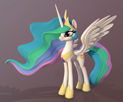 Size: 1600x1324 | Tagged: safe, artist:sunny way, princess celestia, alicorn, pony, g4, 3d, 3d render, art, artwork, craft, crown, digital art, female, figurine, hoof shoes, horn, jewelry, long legs, long mane, long tail, mare, peytral, princess, princess shoes, regalia, sculpture, slender, smiling, solo, spread wings, tail, tall, thin, wings, zbrush