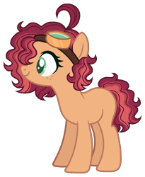 Size: 796x971 | Tagged: safe, artist:piinkie-m, oc, oc only, earth pony, pony, base used, female, freckles, goggles, goggles on head, mare, offspring, parent:cheese sandwich, parent:pinkie pie, parents:cheesepie, simple background, smiling, solo, transparent background