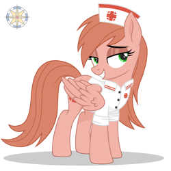 Size: 3500x3500 | Tagged: safe, artist:r4hucksake, oc, oc only, oc:lily the pink, pegasus, pony, female, high res, mare, nurse outfit, simple background, solo, transparent background