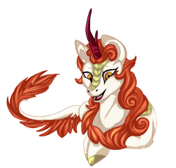 Size: 4500x4307 | Tagged: safe, artist:aprilsilverwolf, autumn blaze, kirin, g4, cloven hooves, female, lying down, mare, open mouth, open smile, prone, simple background, smiling, solo, transparent background