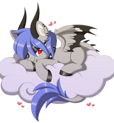 Size: 2366x2555 | Tagged: safe, artist:melodytheartpony, oc, oc only, oc:melody silver, dracony, dragon, hybrid, pony, asexual, asexual pride flag, barbs, base used, bat wings, choker, cloud, collar, doodle, dracony oc, eyeshadow, fangs, feathered wings, female, happy, heart, high res, horns, hybrid oc, hybrid tail, hybrid wings, lying down, makeup, one eye closed, piercing, pride, pride flag, short hair, signature, simple background, sleepy, smiling, spiked choker, spiked collar, spread wings, tail, tail fluff, update, white background, wings