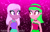 Size: 1915x1220 | Tagged: safe, artist:rainbowstarcolour262, oc, oc only, oc:zina pearl, human, equestria girls, g4, bare shoulders, clothes, dress, duo, duo female, ear piercing, earring, eyeshadow, female, gradient background, headband, jewelry, makeup, necklace, pearl necklace, piercing, purple eyes, red eyes, signature, sleeveless, sleeveless dress, strapless, strapless dress