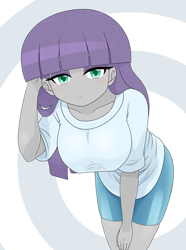 Size: 2048x2750 | Tagged: safe, artist:batipin, maud pie, human, equestria girls, g4, big breasts, bike shorts, breasts, busty maud pie, clothes, compression shorts, female, high res, looking at you, solo