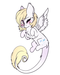 Size: 2000x2500 | Tagged: safe, artist:krissstudios, oc, oc only, oc:sally lovely, pegasus, pony, chest fluff, female, high res, mare, one eye closed, simple background, solo, spread wings, transparent background, wings, wink