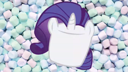 Size: 1920x1080 | Tagged: artist needed, safe, rarity, g4, food, marshmallow, marshmallow pony, rarity is a marshmallow, solo, wat