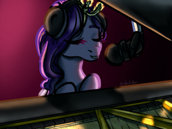 Size: 1080x810 | Tagged: safe, artist:shakoba, pipp petals, pegasus, pony, g5, adorapipp, cute, female, happy, headphones, light, microphone, musical instrument, piano, playing instrument, singing, sofia carson, solo, voice actor
