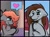 Size: 2048x1535 | Tagged: safe, artist:doodle-hooves, oc, oc:blackened blue, oc:darknightprincess, oc:scarlet moonlight, pony, couple, female, heart, love, mare, phone