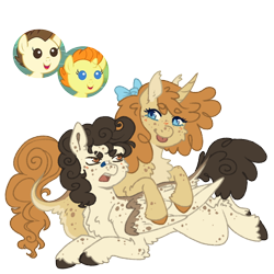 Size: 1000x1000 | Tagged: safe, artist:kazmuun, pound cake, pumpkin cake, pegasus, pony, unicorn, g4, body freckles, brother and sister, duo, female, freckles, male, mare, older, older pound cake, older pumpkin cake, siblings, simple background, stallion, transparent background