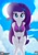 Size: 1413x2000 | Tagged: safe, alternate character, alternate version, artist:minusclass, part of a set, rarity, human, equestria girls, g4, belly button, bikini, bikini bottom, bikini top, breast squeeze, breasts, busty rarity, cleavage, clothes, cloud, cute, diamond, female, frown, hairclip, legs, looking at you, midriff, outdoors, raribetes, sky, solo, stupid sexy rarity, sun, swimsuit