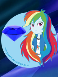 Size: 828x1105 | Tagged: safe, artist:verygood91, rainbow dash, human, equestria girls, g4, my little pony equestria girls: rainbow rocks, chaos emerald, clothes, female, lidded eyes, looking at you, solo, sonic the hedgehog (series)