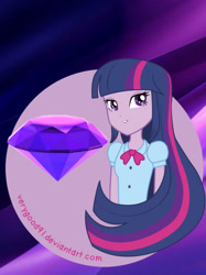 Size: 828x1105 | Tagged: safe, artist:verygood91, twilight sparkle, human, equestria girls, g4, my little pony equestria girls: rainbow rocks, chaos emerald, clothes, female, looking at you, raised hoof, solo, sonic the hedgehog (series)