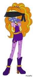 Size: 1117x2560 | Tagged: safe, artist:mixiepie, edit, adagio dazzle, human, equestria girls, g4, my little pony equestria girls: rainbow rocks, blindfold, cloth gag, gag, over the nose gag, simple background, solo, starlight's gag, transparent background