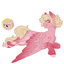 Size: 1000x1000 | Tagged: safe, artist:kazmuun, honey rays, pony, g4, chest fluff, colored hooves, colored wings, freckles, gradient legs, gradient wings, leg fluff, leg freckles, lying down, prone, simple background, solo, transparent background, wing freckles, wings