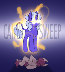 Size: 2076x2264 | Tagged: safe, artist:moonatik, oc, oc only, oc:can opener, oc:trixie pacifica, pegasus, pony, unicorn, fish whisperer, vylet pony, ear piercing, earring, family guy death pose, glowing, glowing eyes, hair bun, high res, horn, jewelry, pegasus oc, piercing, sketch, unicorn oc