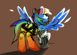 Size: 2195x1580 | Tagged: safe, artist:snowbound_wing, rainbow dash, pegasus, pony, g4, butt, crossover, dock, overwatch, plot, rainbow tracer, rainbutt dash, rear view, solo, spread wings, tail, tracer, wings