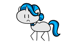 Size: 1824x1200 | Tagged: safe, artist:mystery shore, dj pon-3, vinyl scratch, pony, unicorn, g4, bowtie, female, hair bun, in a nutshell, in a nutshell but mirror version, mare, mirror universe, simple background, solo, stick pony, transparent background, vinyl class