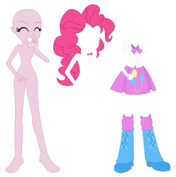 Size: 541x546 | Tagged: safe, artist:lordsfrederick778, artist:selenaede, pinkie pie, human, equestria girls, g4, alternate design, base used, simple background, solo, white background