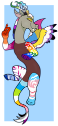 Size: 820x1773 | Tagged: safe, artist:malphym, discord, draconequus, g4, abstract background, aroace pride flag, aromantic pride flag, asexual pride flag, bisexual pride flag, coat markings, colored horn, colored wings, colored wingtips, gay pride flag, genderfluid pride flag, horn, lesbian pride flag, lgbt, lgbtq, male, nonbinary pride flag, pangender pride flag, pansexual pride flag, pride, pride flag, queer pride flag, rainbow flag, smiling, solo, transgender pride flag, wings