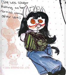 Size: 794x903 | Tagged: safe, artist:anonymare, oc, oc only, oc:miaumare, unicorn, anthro, solo, traditional art