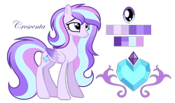 Size: 1546x918 | Tagged: safe, artist:lunerymish, oc, oc only, oc:crescenta, pegasus, pony, base used, concave belly, female, long mane, mare, offspring, parent:princess cadance, parent:shining armor, parents:shiningcadance, simple background, slender, solo, thin, transparent background