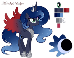 Size: 2501x1937 | Tagged: safe, artist:lunerymish, oc, oc only, oc:moonlight eclipse, alicorn, pony, alicorn oc, base used, concave belly, female, horn, mare, offspring, parent:king sombra, parent:princess luna, parents:lumbra, simple background, slender, solo, thin, transparent background, wings