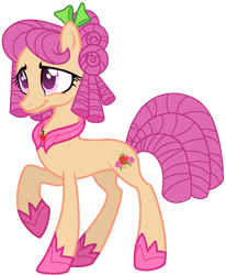 Size: 925x1122 | Tagged: safe, artist:muhammad yunus, artist:s0ftserve, apple rose, earth pony, pony, g4, alternate universe, base used, bow, female, hair bow, mare, princess, simple background, smiling, solo, transparent background, young apple rose, younger