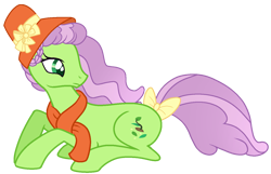 Size: 1427x918 | Tagged: safe, artist:muhammad yunus, artist:s0ftserve, auntie applesauce, earth pony, pony, g4, base used, bow, female, hat, mare, princess, simple background, solo, tail, tail bow, transparent background, young auntie applesauce