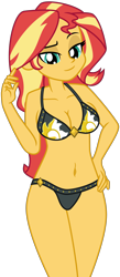 Size: 3137x7191 | Tagged: safe, artist:emeraldblast63, sunset shimmer, human, equestria girls, g4, belly button, bikini, bikini bottom, bikini top, breasts, busty sunset shimmer, cleavage, clothes, female, hand on hip, legs, legs together, lidded eyes, looking at you, midriff, sexy, sideboob, simple background, smiling, smiling at you, solo, stupid sexy sunset shimmer, swimsuit, thighs, transparent background
