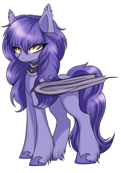 Size: 1280x1828 | Tagged: safe, alternate version, artist:asklevee, oc, oc only, oc:amelia valkyria, bat pony, pony, ask the lunar general, female, mare, simple background, solo, transparent background