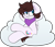 Size: 1459x1251 | Tagged: safe, artist:saveraedae, oc, oc only, oc:markey malarkey, pegasus, pony, bandana, cloud, crossover, looking at you, male, on a cloud, ponified, simple background, sitting, sitting on a cloud, smiling, smiling at you, solo, stallion, the mark side, transparent background