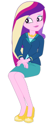 Size: 1900x4316 | Tagged: safe, artist:gmaplay, dean cadance, princess cadance, human, equestria girls, g4, clothes, eyeshadow, female, front view, jacket, jewelry, lipstick, looking at you, makeup, necklace, shirt, shoes, side view, simple background, skirt, smiling, solo, transparent background, vector