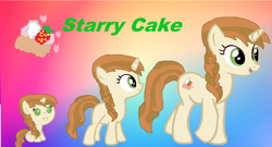 Size: 1742x940 | Tagged: safe, artist:starryc94, oc, oc only, oc:starry cake, pony, unicorn, age progression, baby, baby pony, base used, blank flank, cutie mark, female, filly, foal, gradient background, horn, mare, offspring, older, parent:cinnamon chai, parent:donut joe, parents:cinnamon donut, solo, unicorn oc, younger