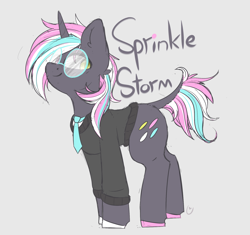 Size: 1280x1204 | Tagged: safe, artist:umbreow, oc, oc:sprinke storm, pony, unicorn, clothes, glasses, male, solo, stallion, sweater