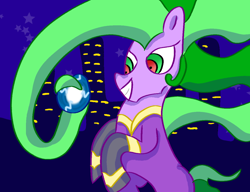 Size: 1280x985 | Tagged: safe, artist:leakypipes, mane-iac, earth pony, pony, g4, electro orb, female, mare, request, requested art, requester:reversalmushroom, smiling