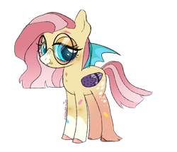 Size: 1644x1417 | Tagged: safe, artist:arodovecaidwa, oc, oc only, oc:cilan shy, hybrid, female, filly, foal, glasses, interspecies offspring, mismatched wings, offspring, parent:discord, parent:fluttershy, parents:discoshy, simple background, solo, transparent background, wings, young