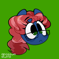 Size: 1000x1000 | Tagged: safe, artist:opossum-stuff, oc, oc only, oc:data stream, earth pony, pony, glasses, green background, simple background, solo