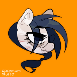 Size: 1000x1000 | Tagged: safe, artist:opossum-stuff, oc, oc only, oc:white bishop, earth pony, pony, orange background, simple background, solo