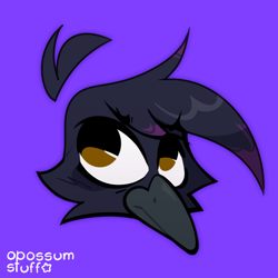 Size: 1000x1000 | Tagged: safe, artist:opossum-stuff, oc, oc only, oc:castor frez, griffon, purple background, simple background, solo