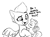 Size: 824x615 | Tagged: safe, artist:higglytownhero, zipp storm, pegasus, pony, g5, adorazipp, black and white, bust, cute, dialogue, female, grayscale, holding, mare, monochrome, plushie, pony plushie, reaction to own portrayal, self plushidox, simple background, smiling, smug, smugzipp, solo, toy, white background