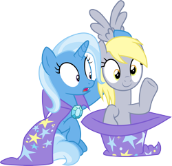Size: 3107x3000 | Tagged: safe, artist:cloudy glow, derpy hooves, trixie, pegasus, pony, unicorn, a matter of principals, g4, .ai available, duo, duo female, female, high res, mare, simple background, transparent background, vector
