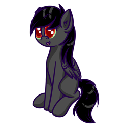 Size: 1280x1280 | Tagged: safe, artist:ask-fleetfoot, king sombra, oc, oc only, pegasus, pony, palette swap, race swap, recolor, rule 63, simple background, sitting, solo, white background