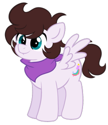 Size: 875x1013 | Tagged: safe, artist:saveraedae, oc, oc only, oc:markey malarkey, pegasus, pony, bandana, chubby, colt, foal, male, ponified, show accurate, simple background, solo, teenager, the mark side, transparent background